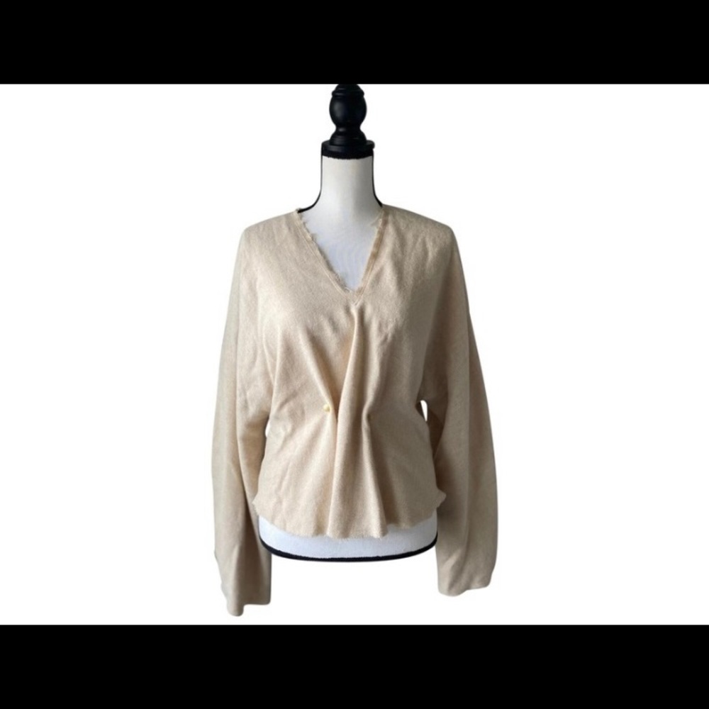 Nanushka Creamy Tan long sleeve Top Size Medium